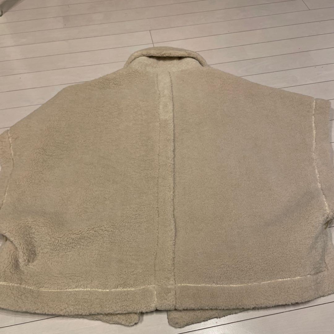 極美品❤️PASSIONEパシオーネ❤️ボアショートポンチョ　アイボリー　M