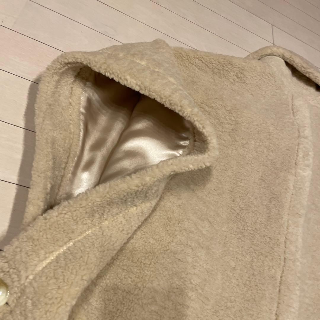 極美品❤️PASSIONEパシオーネ❤️ボアショートポンチョ　アイボリー　M