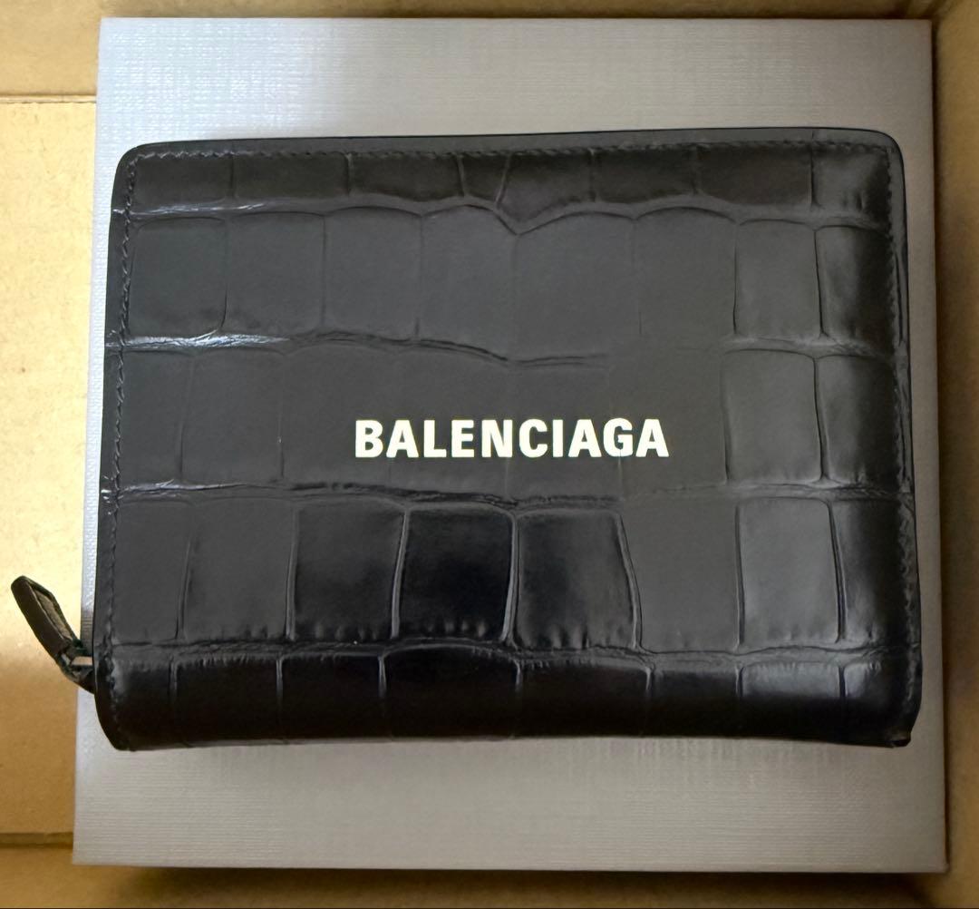 バレンシアガ BALENCIAGA 2つ折り財布 小銭入れ付き ブラック メンズ