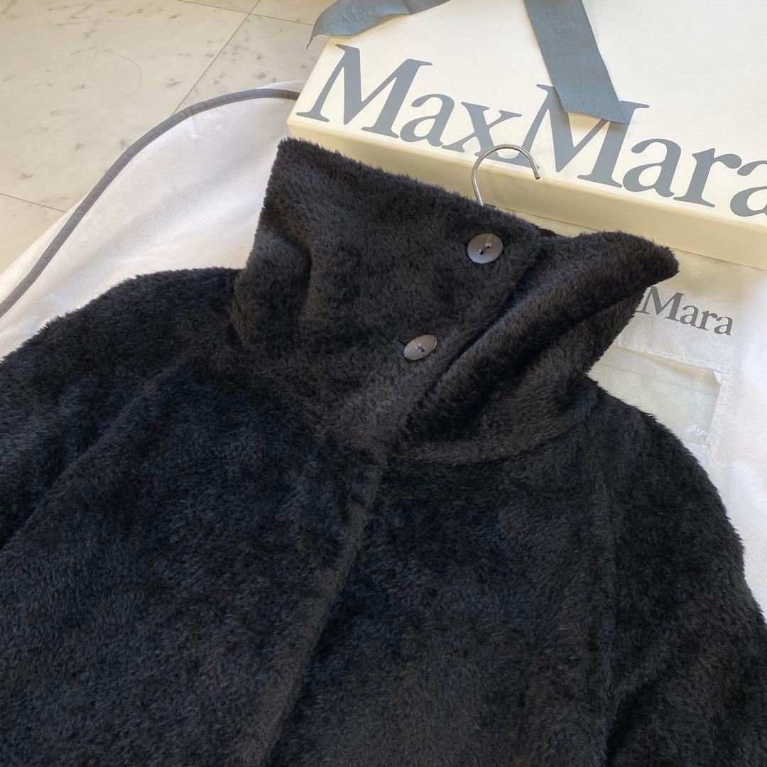 アルパカ混◎マックスマーラ　シャギーコート　テディ　ゆったりシルエット　ブラック