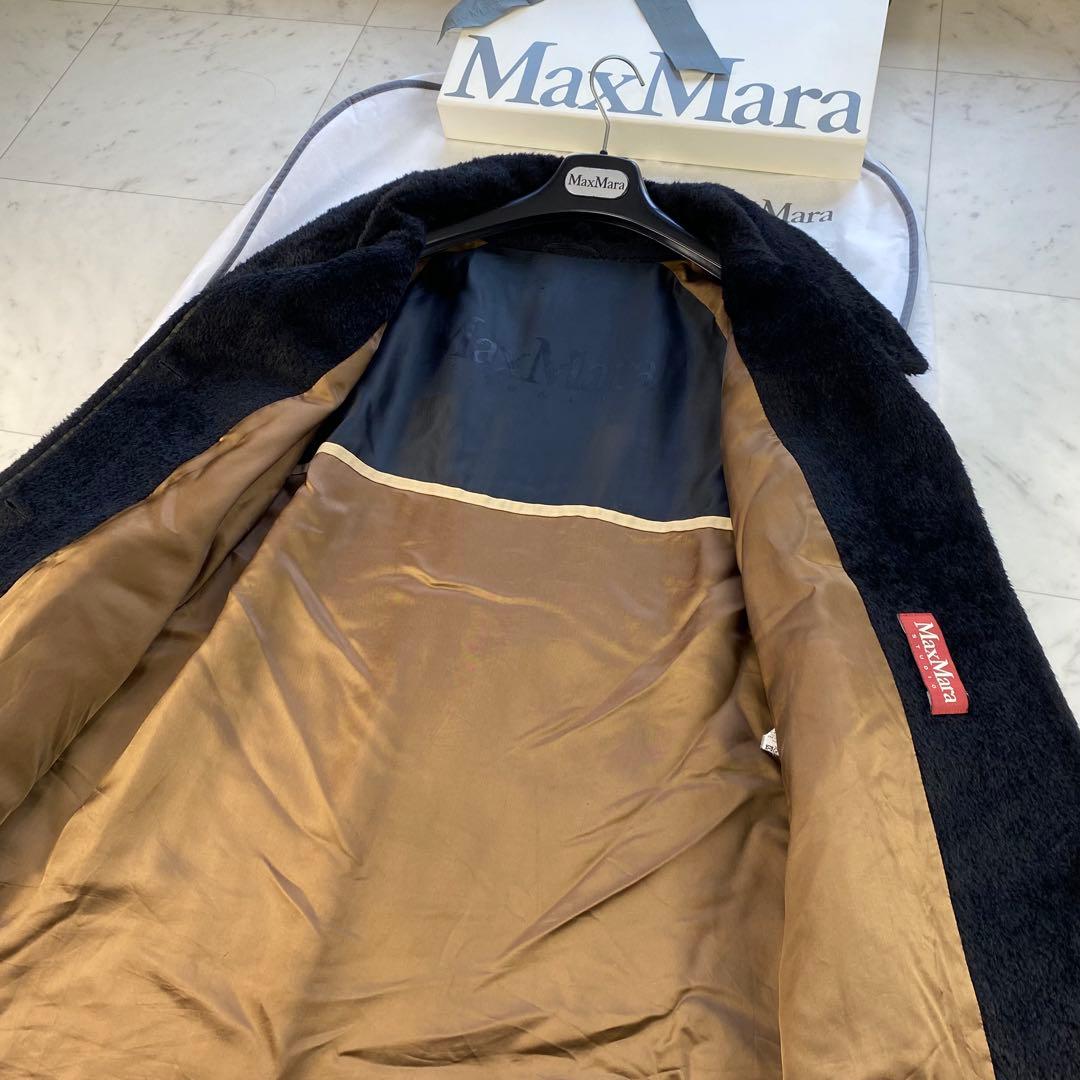 アルパカ混◎マックスマーラ　シャギーコート　テディ　ゆったりシルエット　ブラック