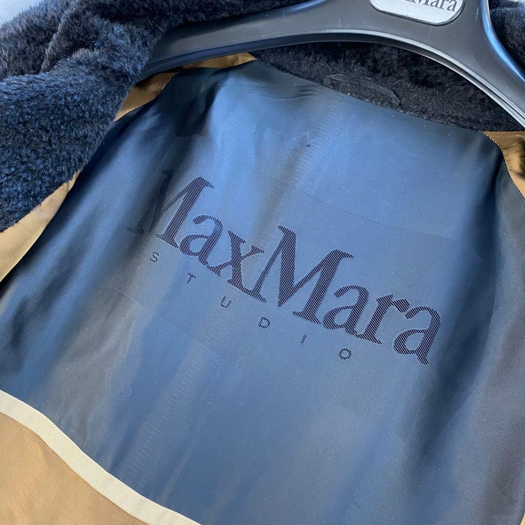 アルパカ混◎マックスマーラ　シャギーコート　テディ　ゆったりシルエット　ブラック