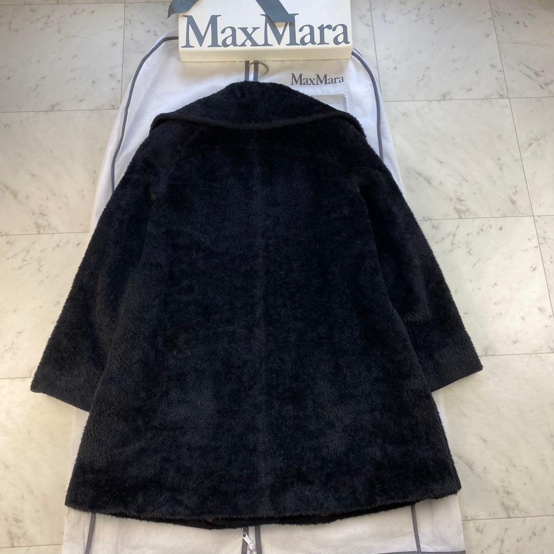 アルパカ混◎マックスマーラ　シャギーコート　テディ　ゆったりシルエット　ブラック