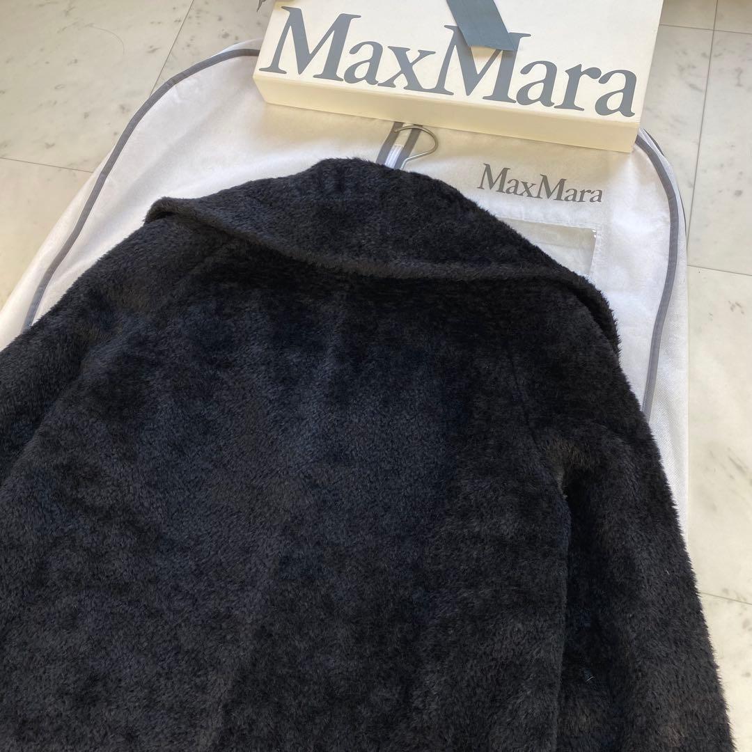 アルパカ混◎マックスマーラ　シャギーコート　テディ　ゆったりシルエット　ブラック