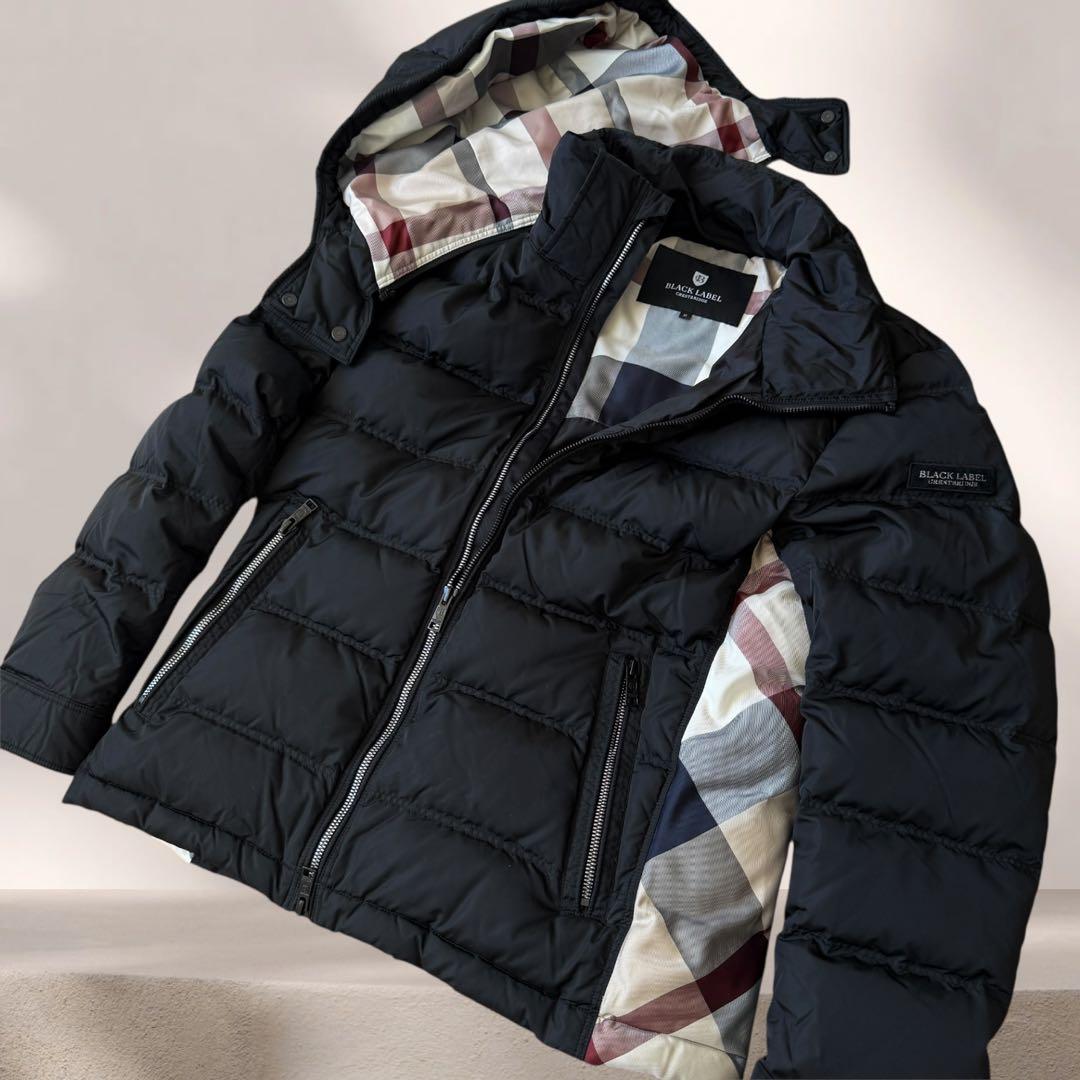 ブラックレーベル　ダウン　ジャケット　黒　S〜M相当　美品　バーバリー