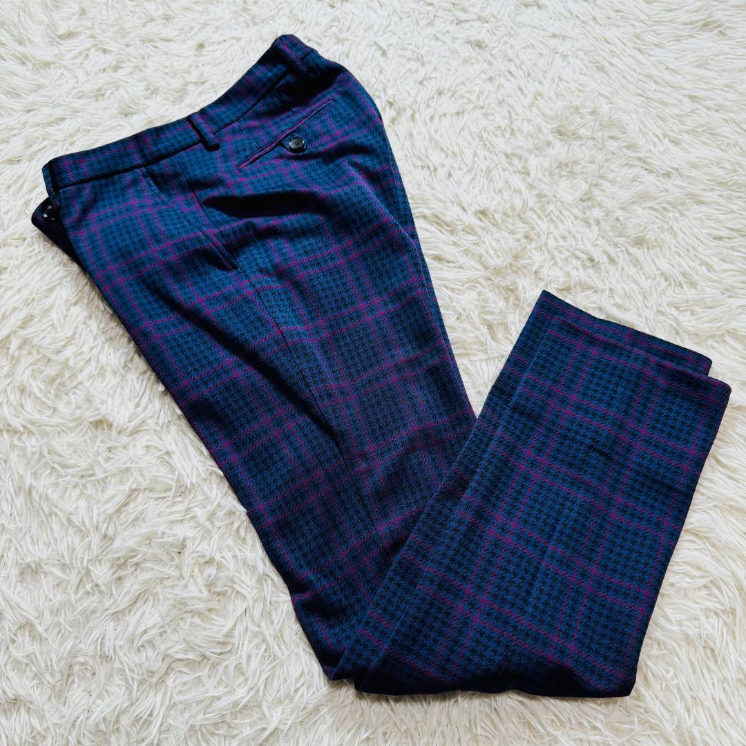 未使用品級 現行 ETRO スーツ セットアップ 46 ネイビー チェック