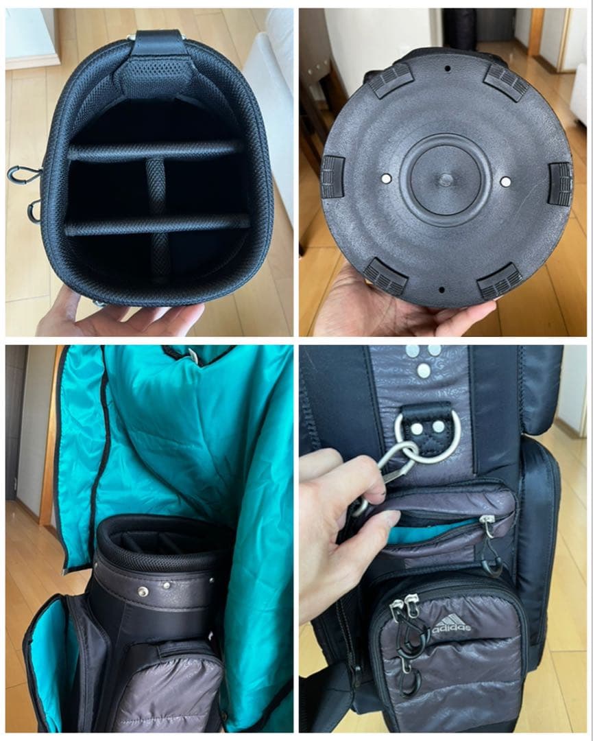 美品アディダス　COREカートキャディバッグ8 QR743 ペイズリー柄　9型