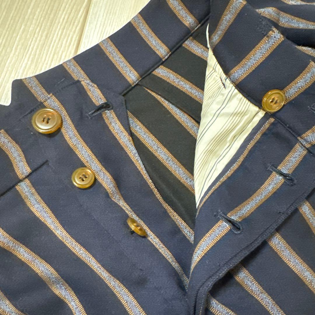 Vivienne Westwood スラックス 46サイズ ネイビー ストライプ