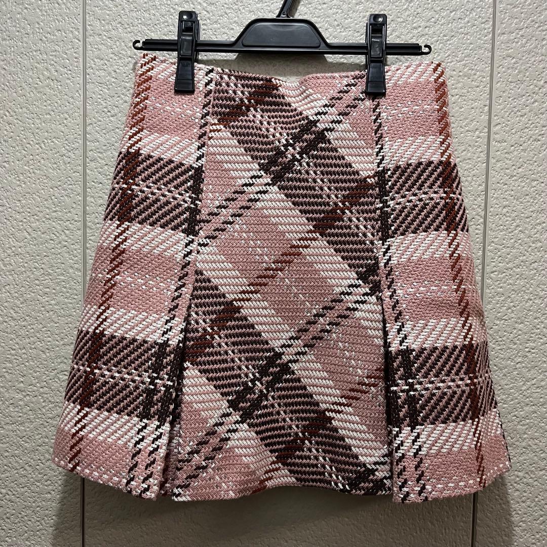 SNIDEL ロービングチェックミニスカート スナイデル