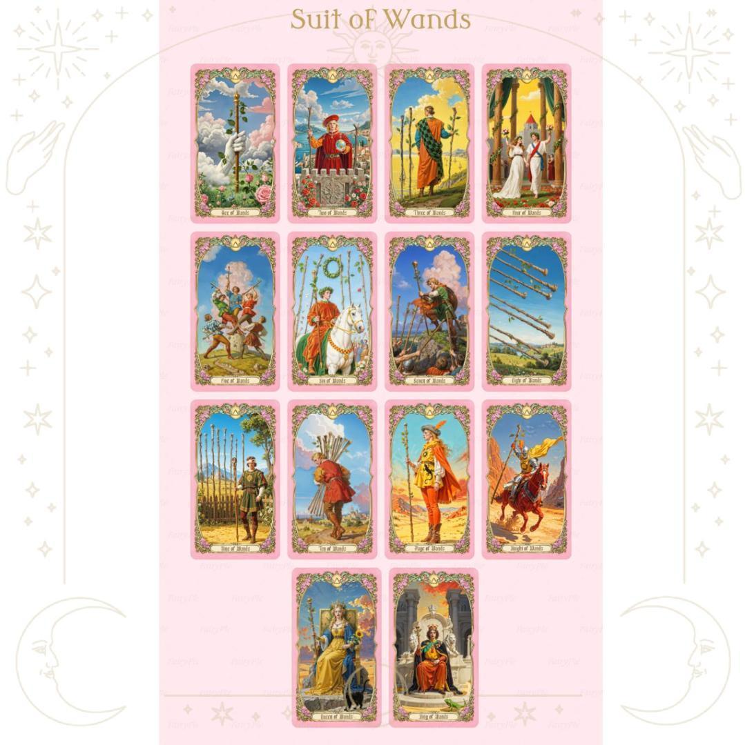 【正規品タロットカード】上品なピンク縁✨優雅で幻想的✨ロマンチックな愛のデッキ