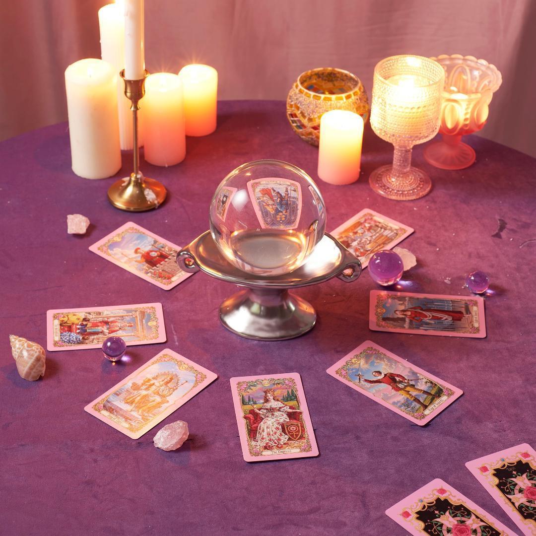 【正規品タロットカード】上品なピンク縁✨優雅で幻想的✨ロマンチックな愛のデッキ