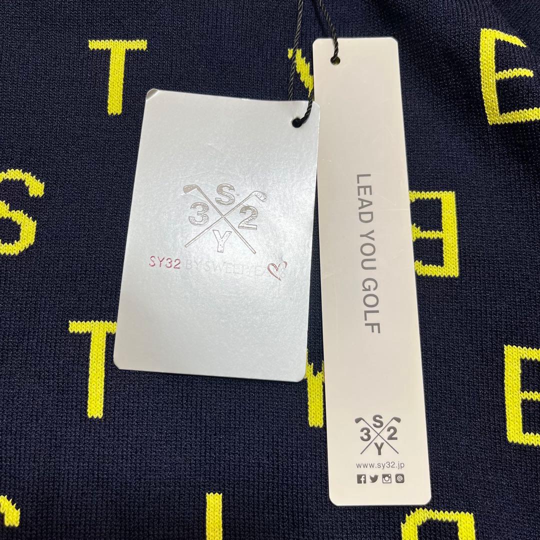 SY32 SWEET YEARS ゴルフレディース ニットシャツ M ネイビー