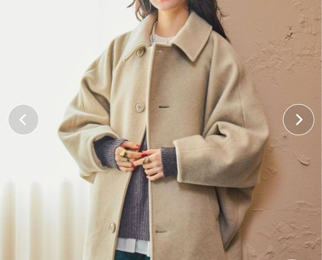 ニコアンド ライトモッサドルマンジャケットコート ベージュ F