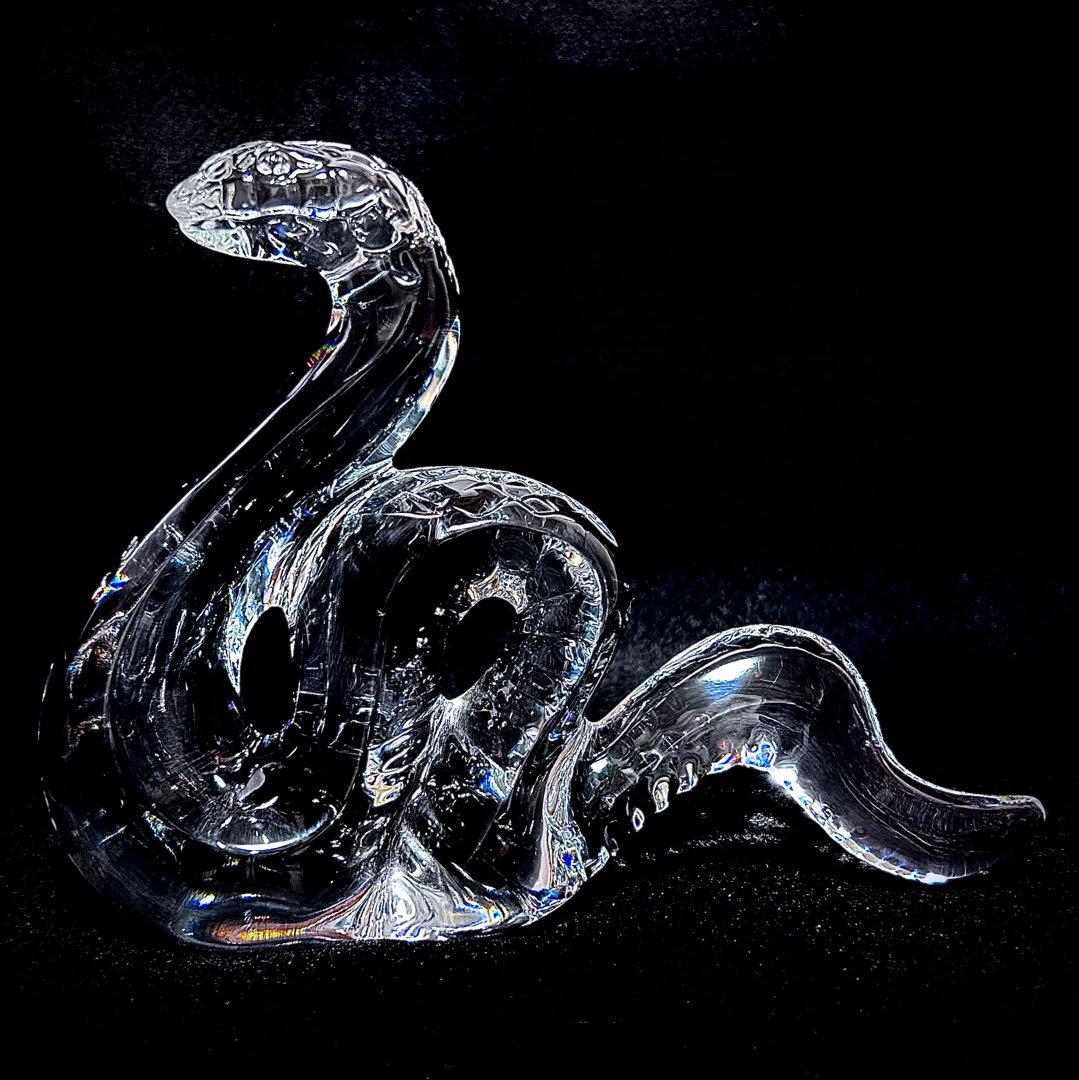 バカラ クリアクリスタル オーナメント 蛇 ヘビ 巳 干支　美品