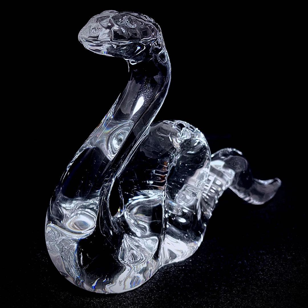 バカラ クリアクリスタル オーナメント 蛇 ヘビ 巳 干支　美品