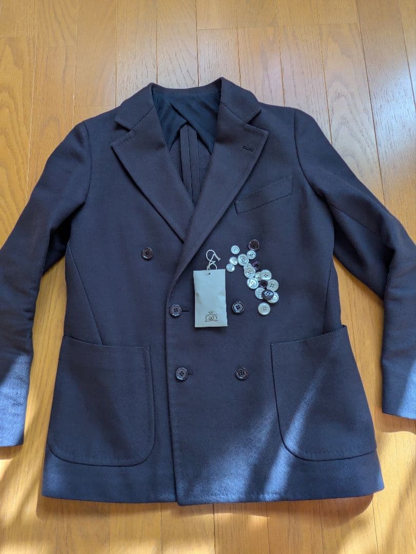 Drawerドゥロワー★ダブルボタンテーラードジャケット紺36USED