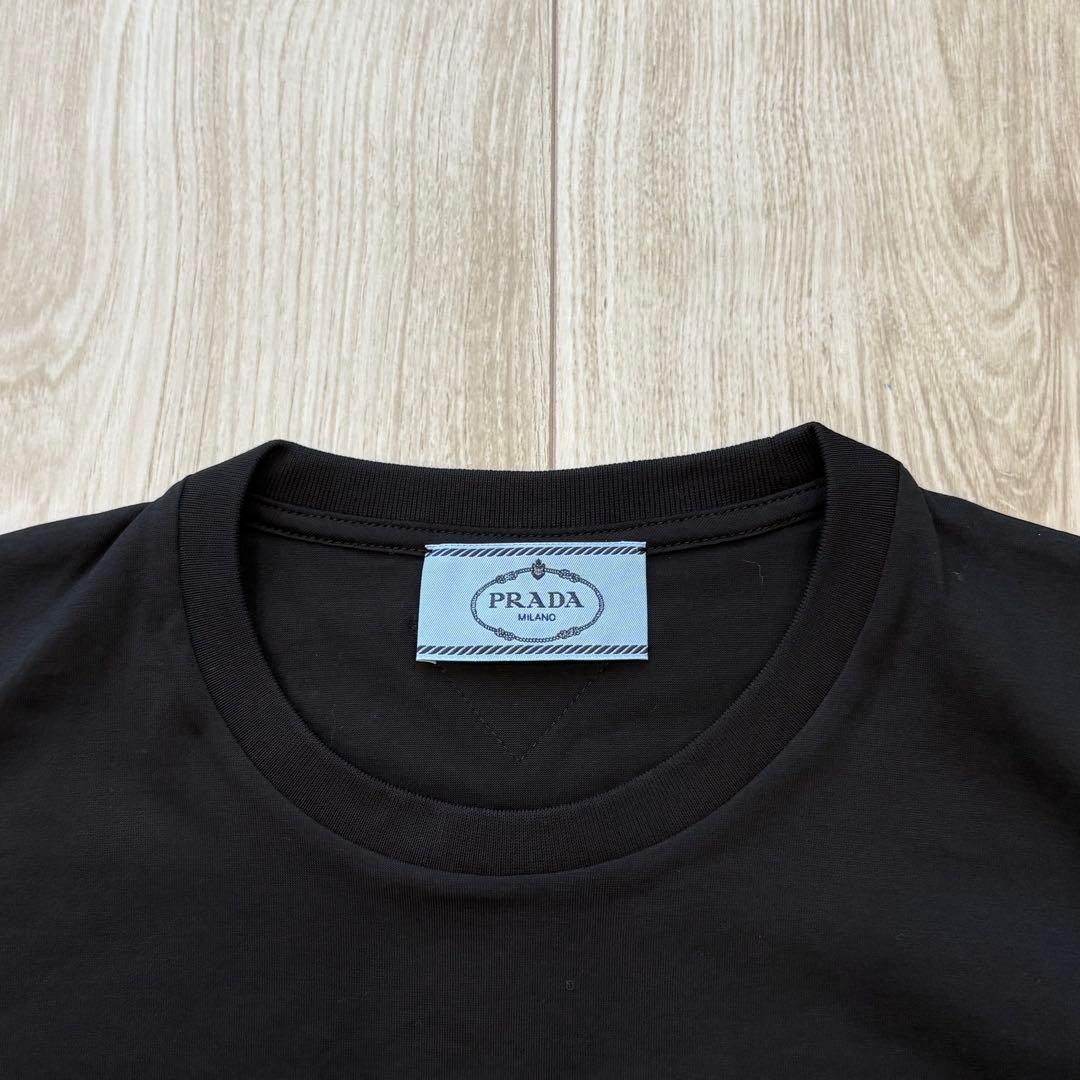【未使用】PRADA Tシャツ 三角ロゴ M ブラック 黒 プラダ 綿100%