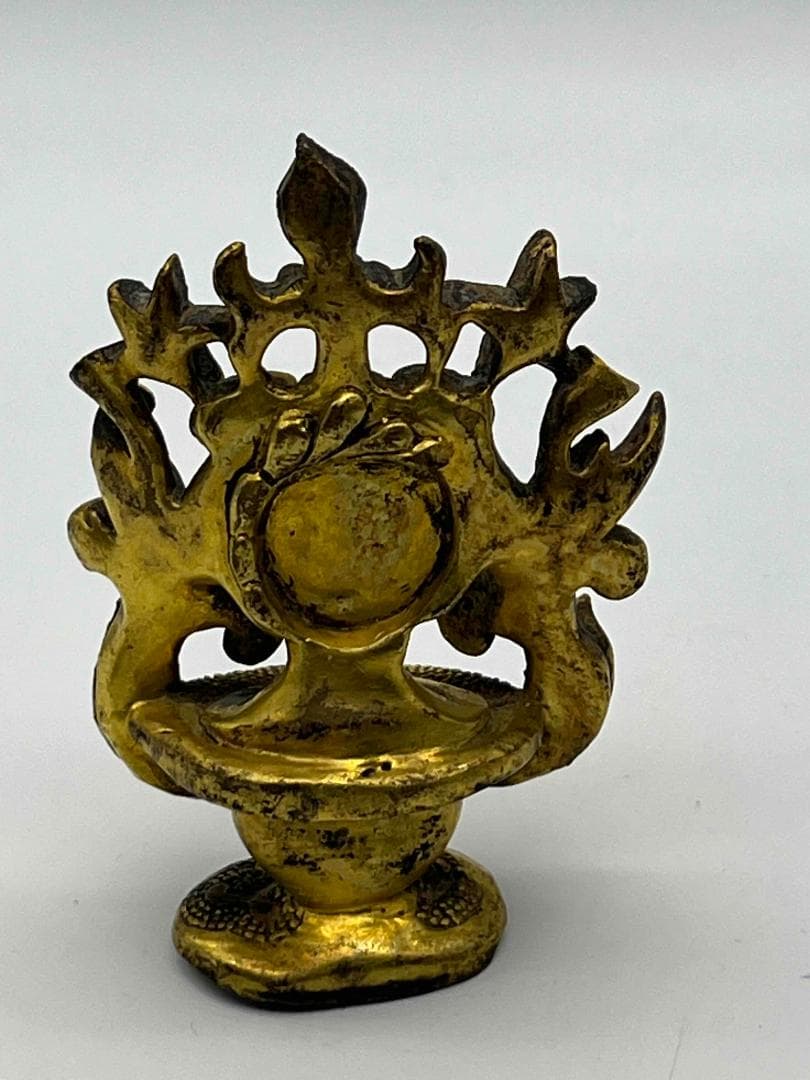 唐時代　铜鎏金 金仏塔 財宝塔 金銅仏具　金宝葫芦塔　仏教用品(B-104④)