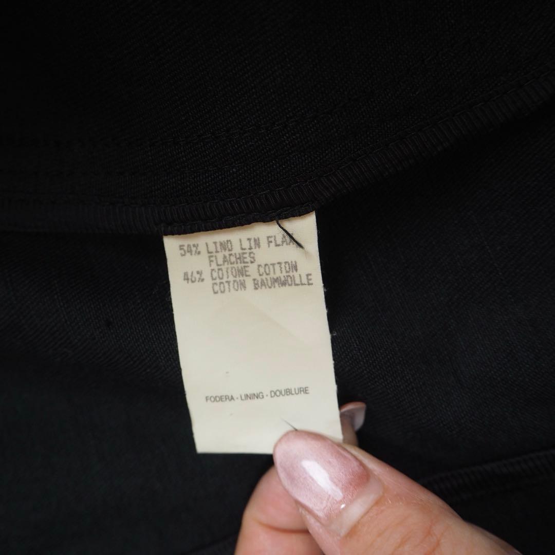 GUCCI グッチ テーラードジャケット ロゴボタン リネン 深緑 38