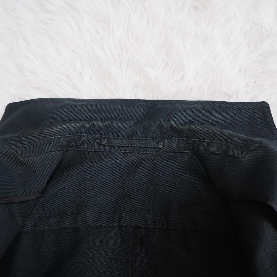 GUCCI グッチ テーラードジャケット ロゴボタン リネン 深緑 38