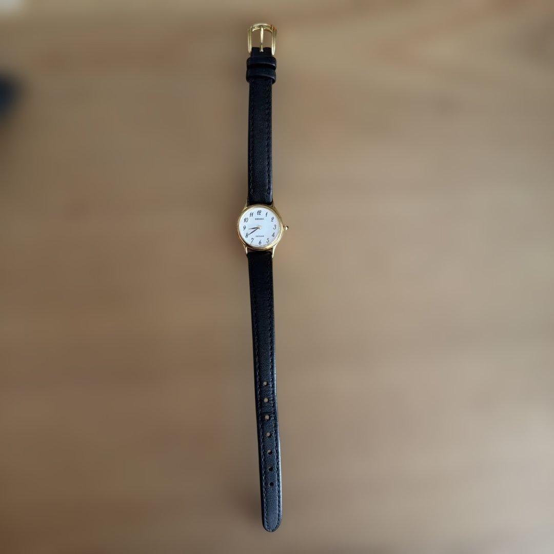 SEIKO EXCELINE 18KT 金無垢 1F20-0100 稼働品