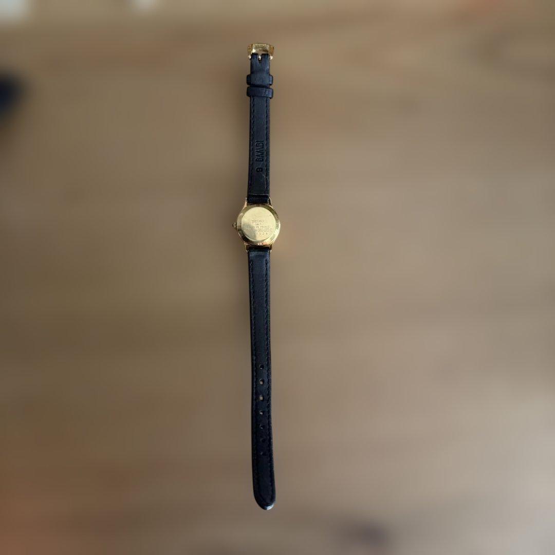 SEIKO EXCELINE 18KT 金無垢 1F20-0100 稼働品