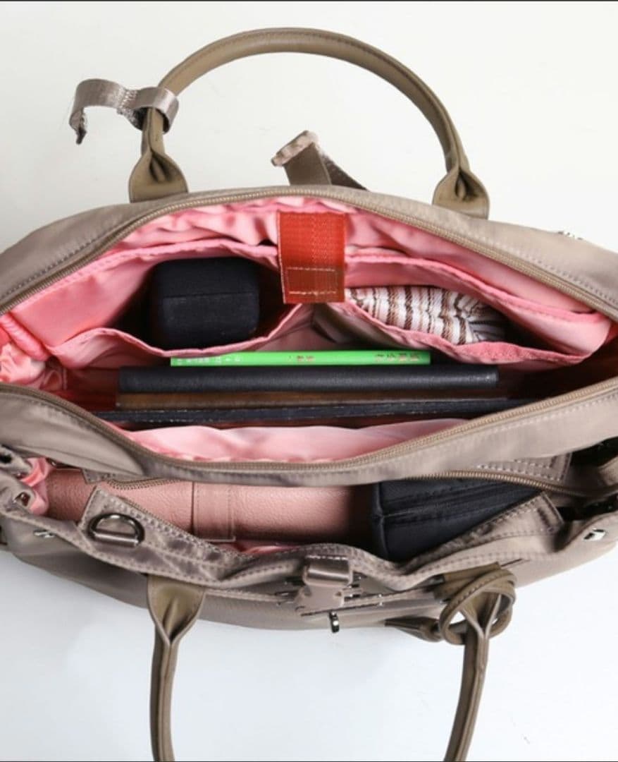 金具付き ナイロン 4way A4 PC収納 キャリーオンバッグ ブラック