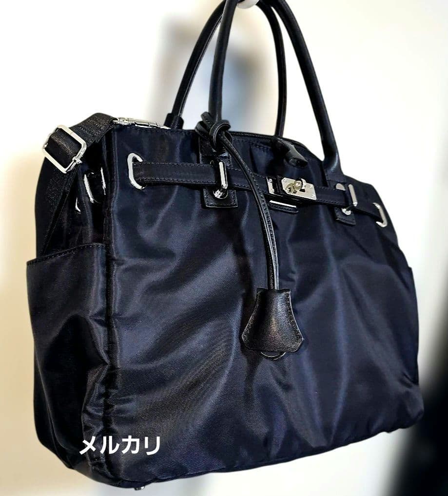 金具付き ナイロン 4way A4 PC収納 キャリーオンバッグ ブラック