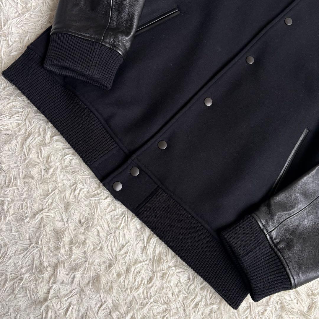 未使用級 XL相当✨シップス バーシティジャケット スーパー160'S 羊革 黒