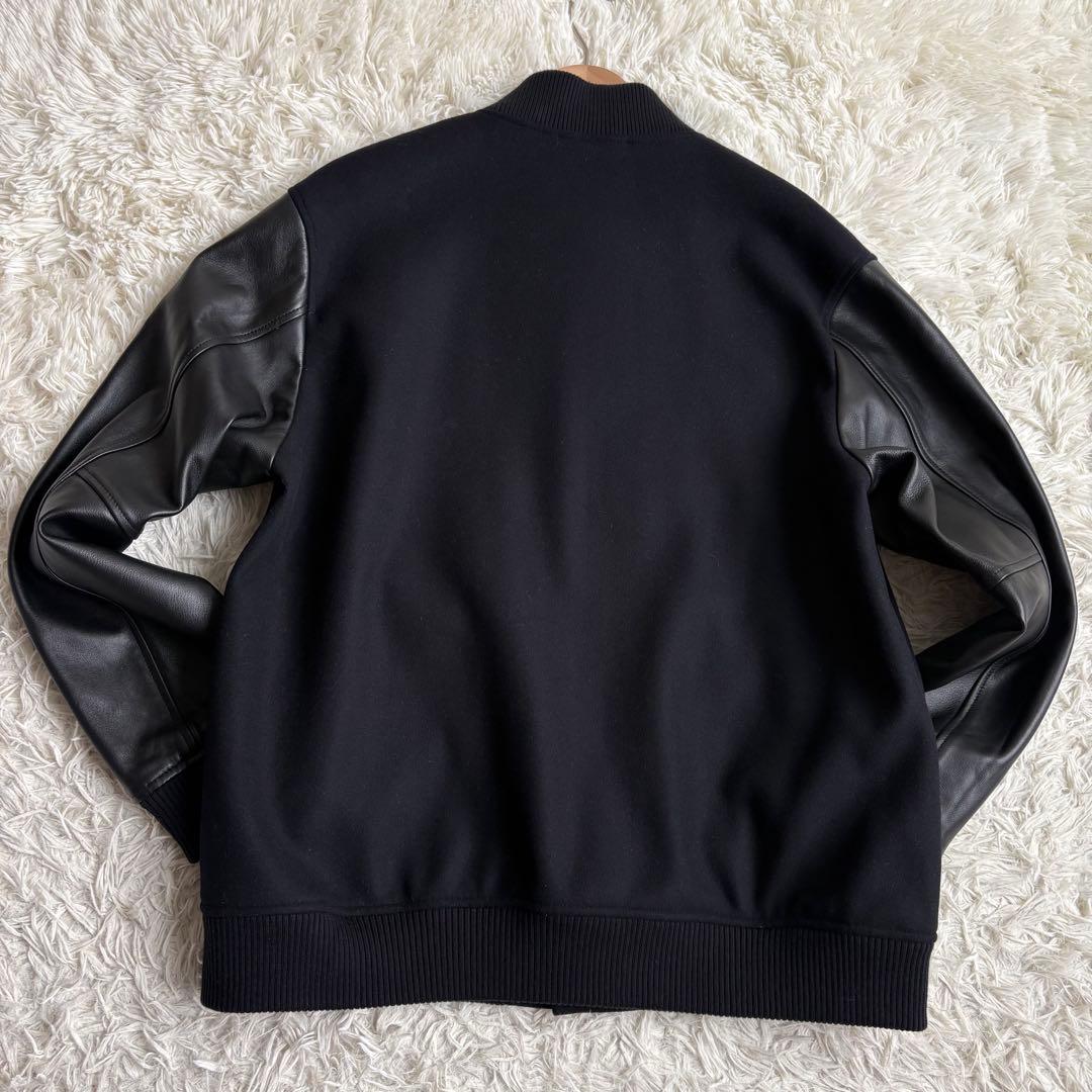 未使用級 XL相当✨シップス バーシティジャケット スーパー160'S 羊革 黒