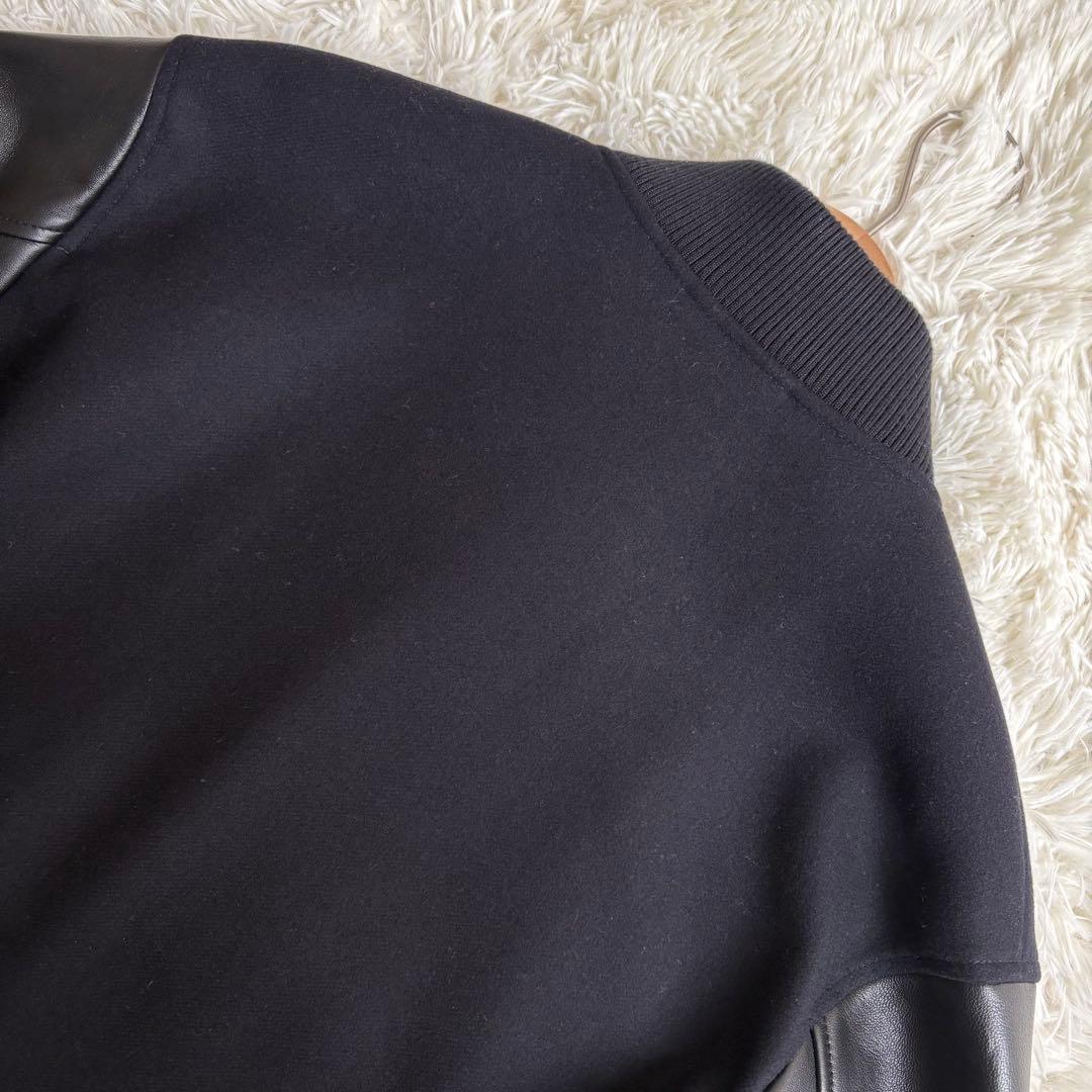 未使用級 XL相当✨シップス バーシティジャケット スーパー160'S 羊革 黒