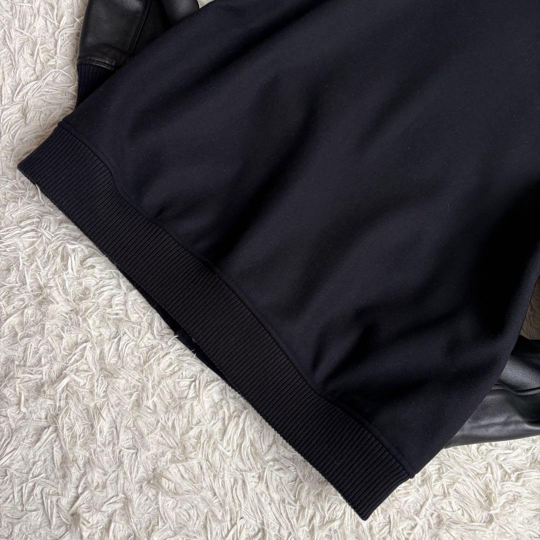 未使用級 XL相当✨シップス バーシティジャケット スーパー160'S 羊革 黒