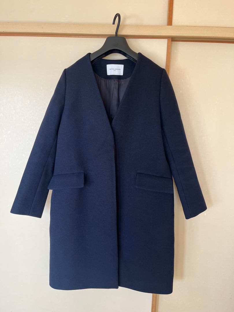 【とり】UNITEDARROWS Vネック ノーカラーコート
