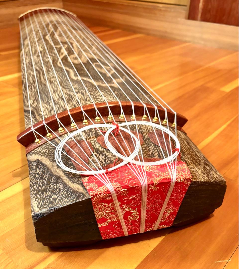 琴(コンパクトサイズ) 13弦 139cm すだれ彫り 琴柱/カバー/ケース