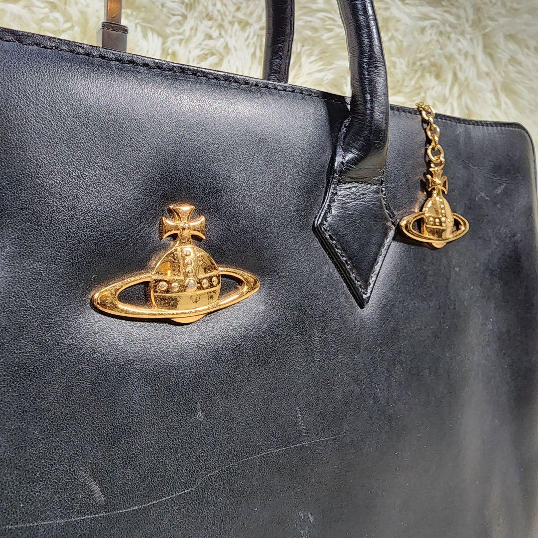 ヴィヴィアンウエストウッド ビジネスバッグ オーブチャーム 金オーブ A4可 黒