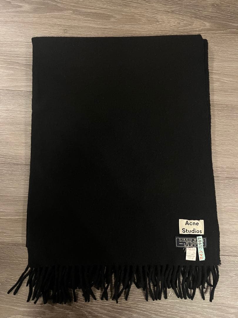 【美品】Acne Studios ブラック 大判マフラー