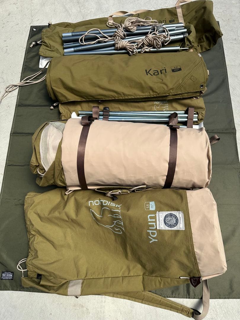 【カーキ・テントタープ・グランドシートセット】 ノルディスク ユドゥン カーリ