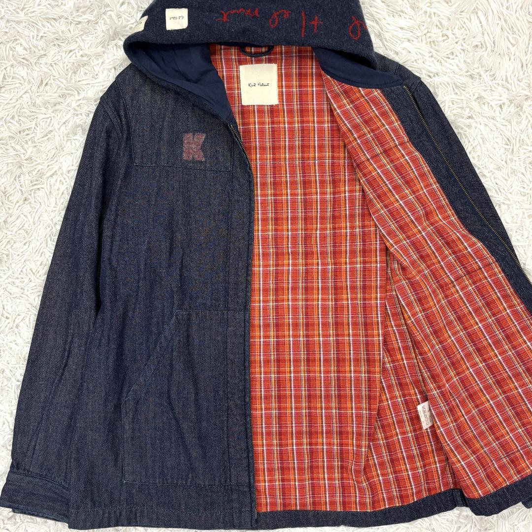 ☆希少☆ カールヘルム　デニムジャケット　L　ニットフード　ロゴ刺繍入り