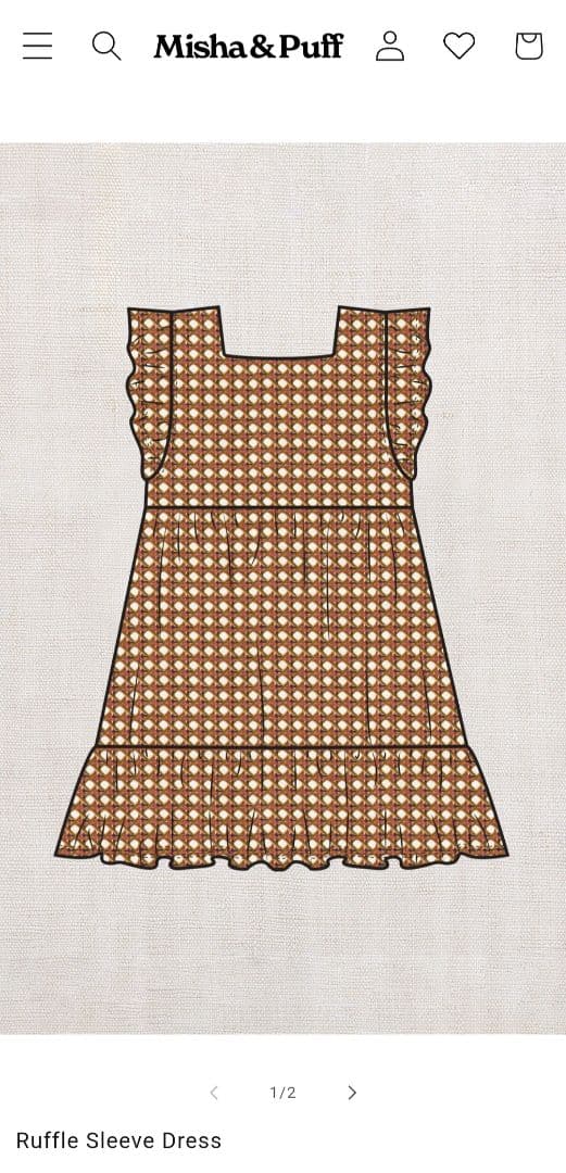 ワンピース mishaandpuff Ruffle Sleeve Dress Lattice