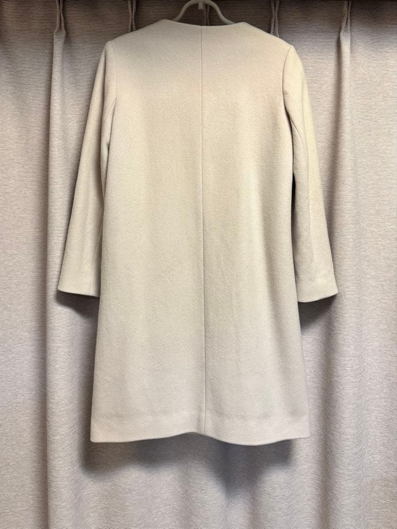 美品 ANAYI アナイ ウール メルトン ノーカラー コート 36