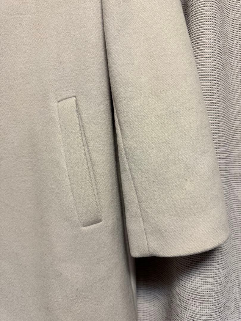 美品 ANAYI アナイ ウール メルトン ノーカラー コート 36