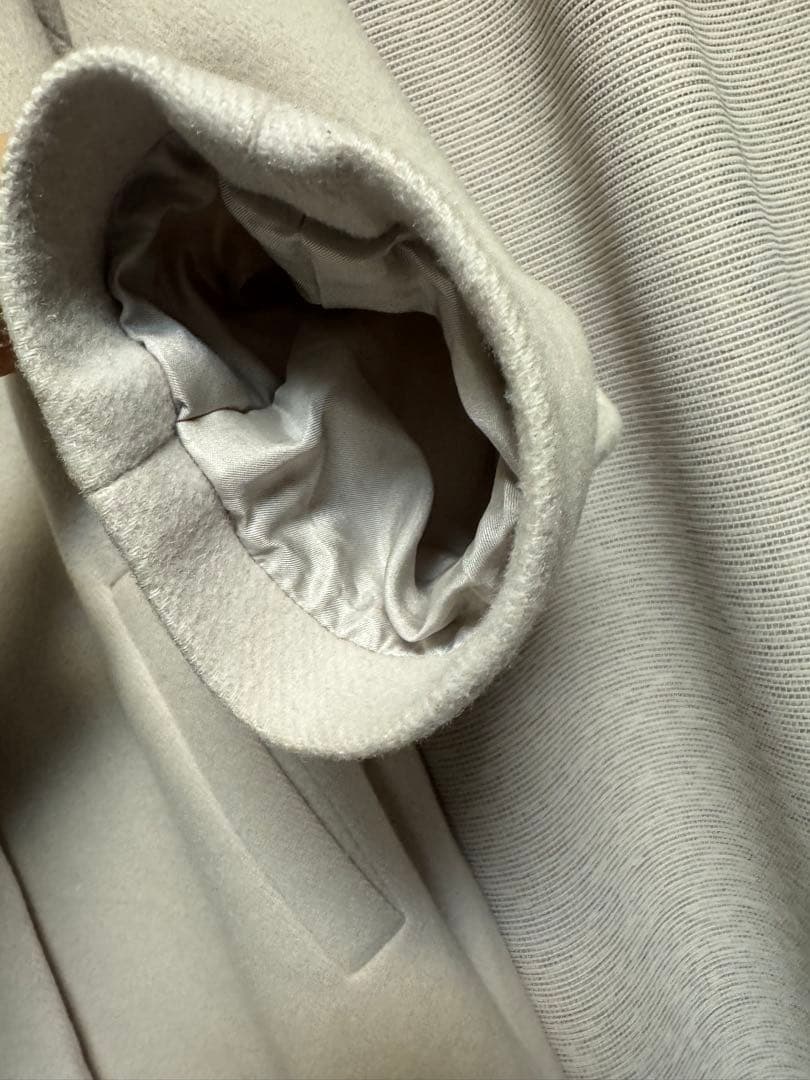 美品 ANAYI アナイ ウール メルトン ノーカラー コート 36