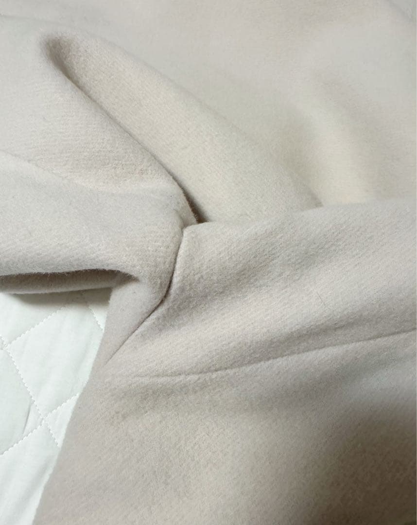 美品 ANAYI アナイ ウール メルトン ノーカラー コート 36