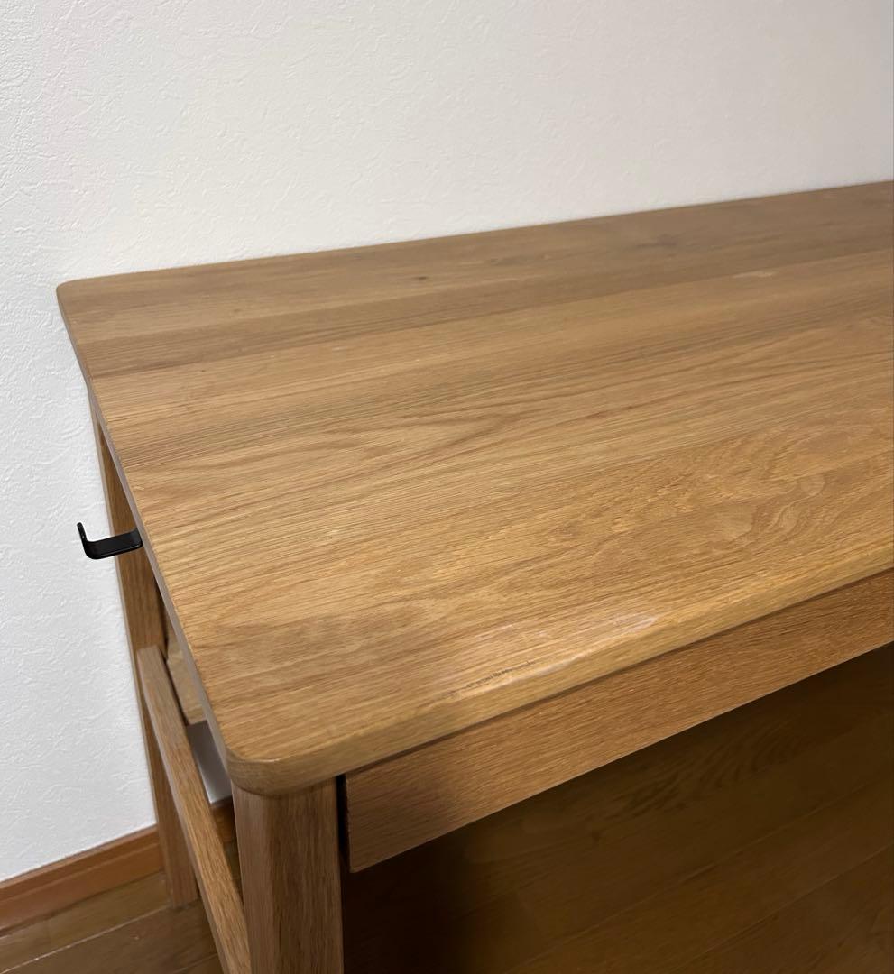 【販売終了】無印良品　オーク無垢材デスク　引出・足元棚