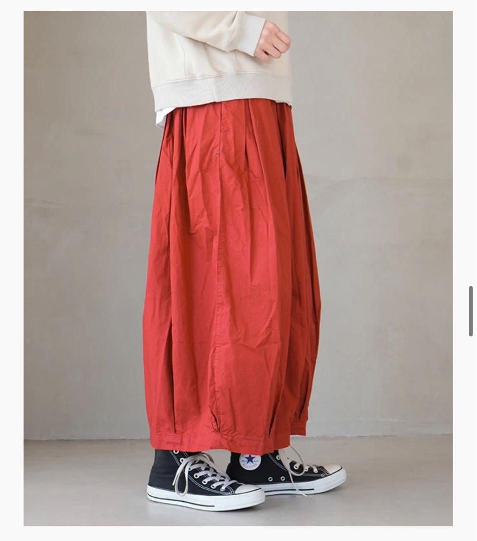 美品⭐︎HARVESTY 赤 バルーン　キュロット 日本製