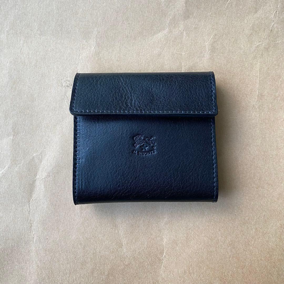 折り財布　ミニ財布　三つ折り財布　ケース　小銭入れ　ブラック