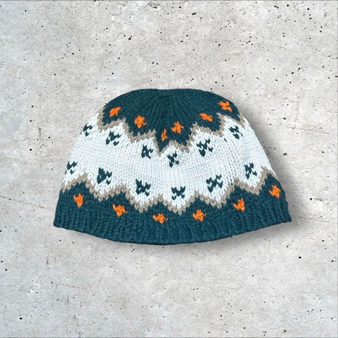 old stussy 90s ニット帽　ビーニー　　ノルディック柄