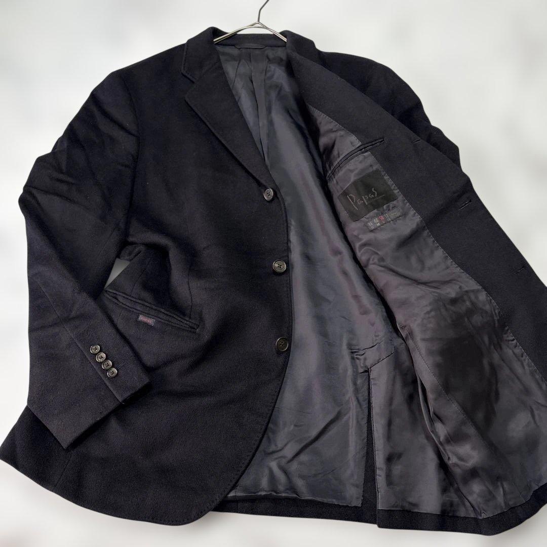✨大人気✨ Papas パパス　テーラードジャケットカシミア100% 紺XL