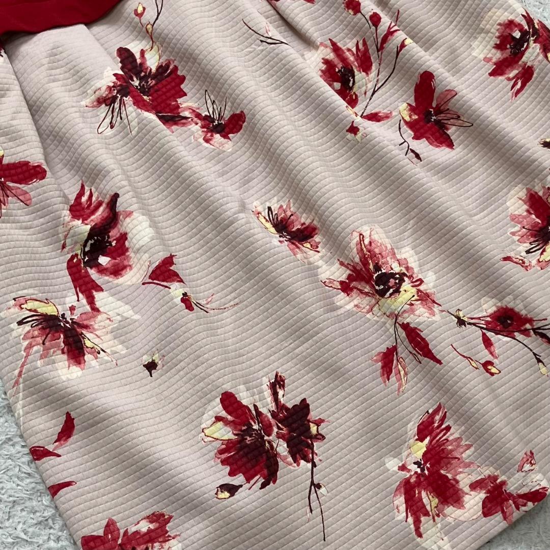 美品✨ローズティアラ ニットワンピース ロング丈 花柄 大きいサイズ 46 4L