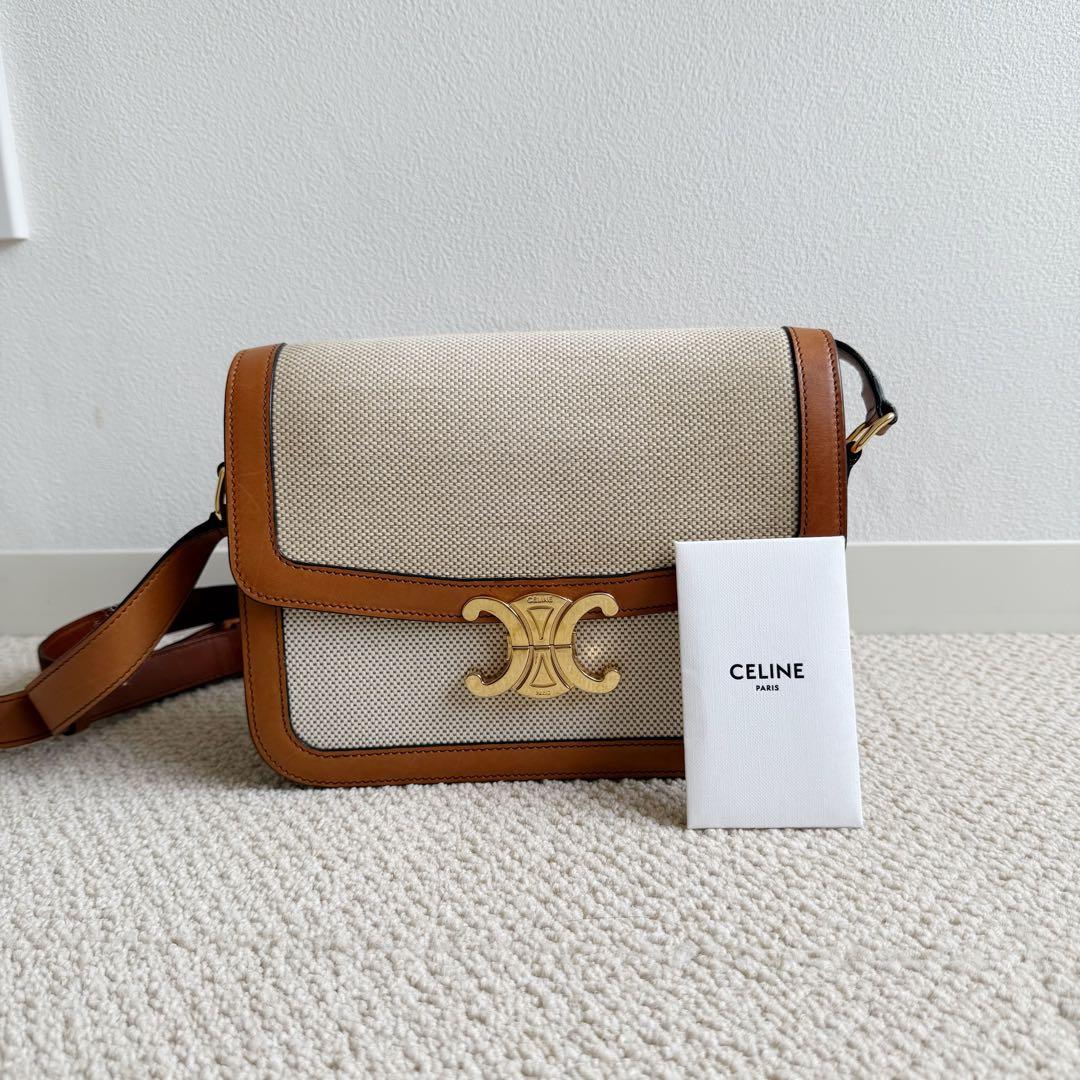 CELINE セリーヌ　ティーントリオンフ　ナチュラルタン　ショルダーバッグ